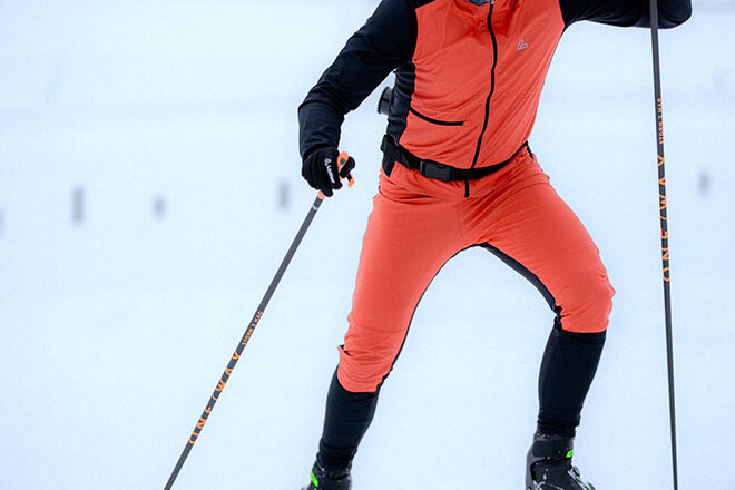 Langlaufhose Herren rotes Outfit | Löffler Sportswear