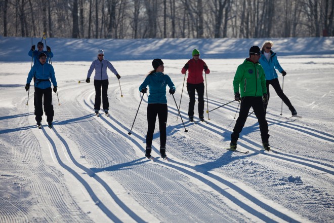 Group of cross country skiers.